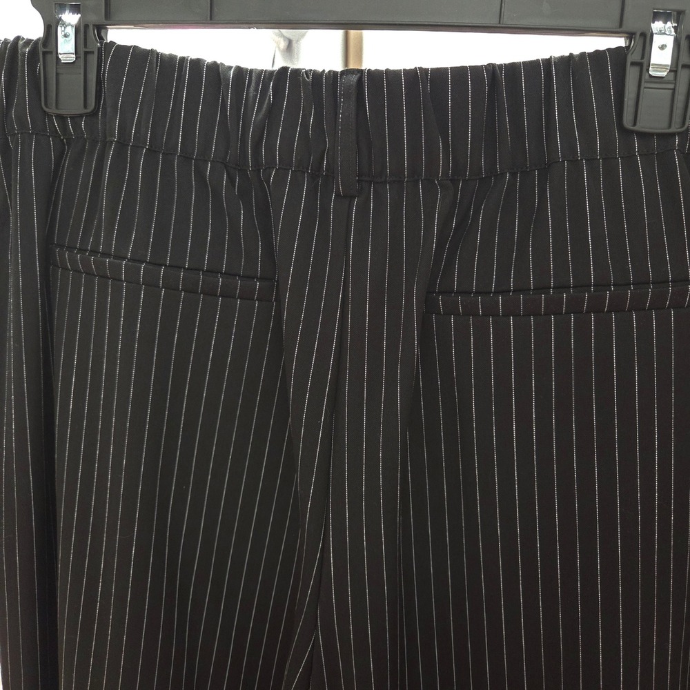Bold Elements x Aly Brooke Pinstripe 2 Piece Set Crop Top Wide Leg Pants Black M - Picture 6 of 8